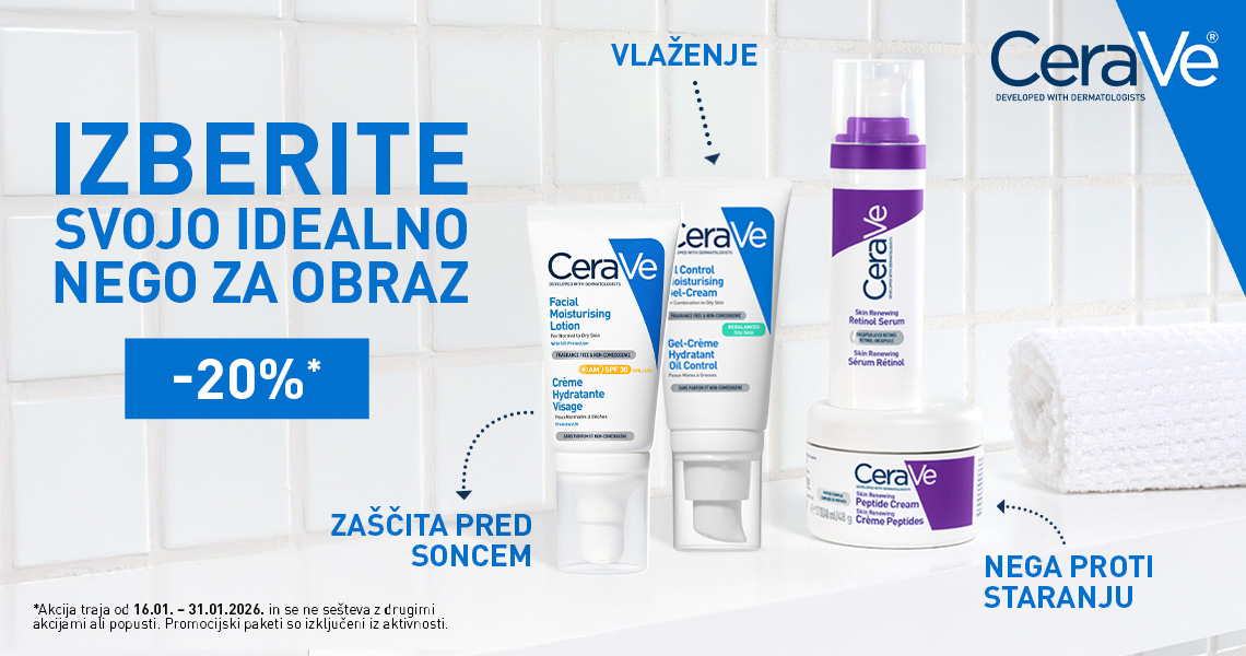 CeraVe izdelki za nego obraza -20%