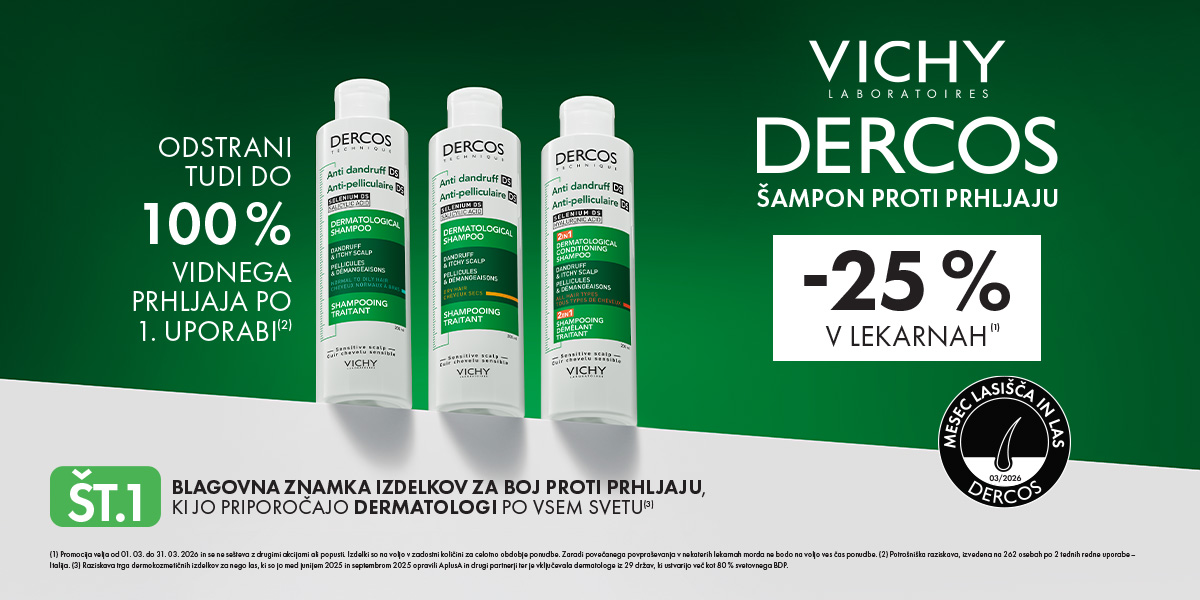 Izdelki Dercos proti prhljaju -25%