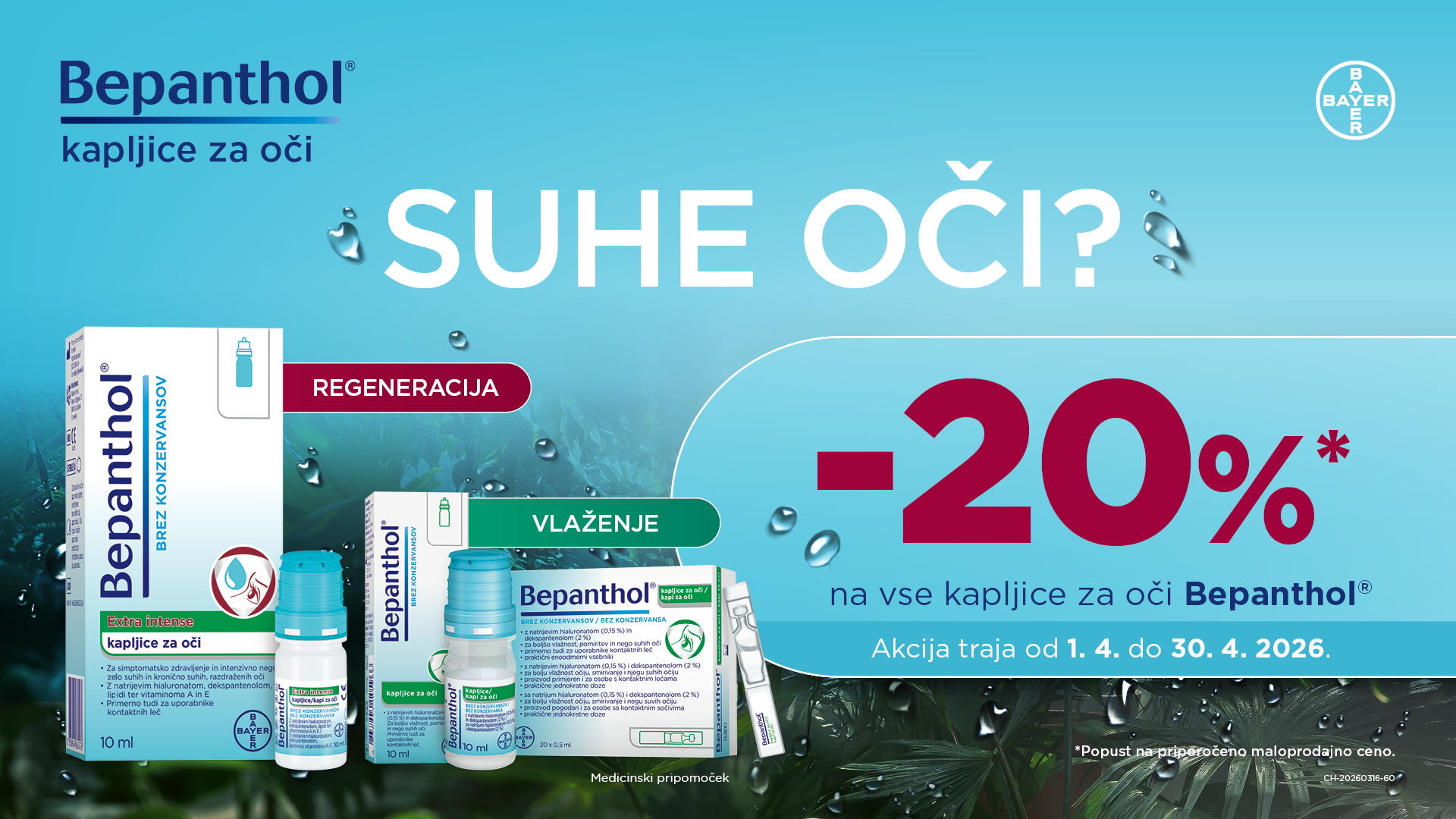 Bepanthol kapljice za oči -20%