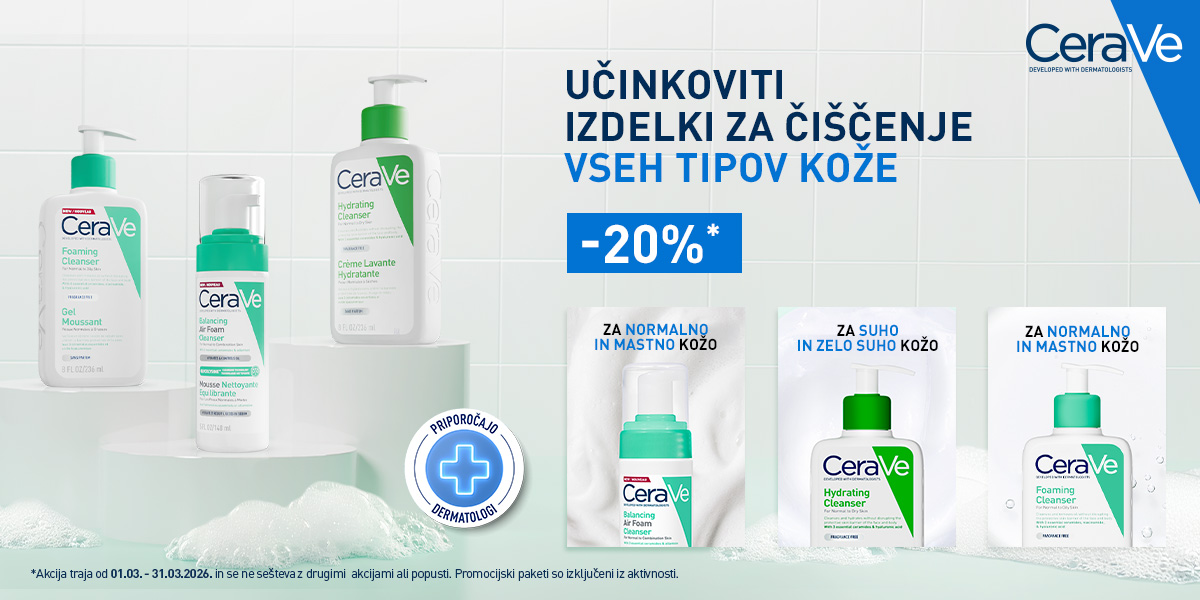 CeraVE čistilci -20%