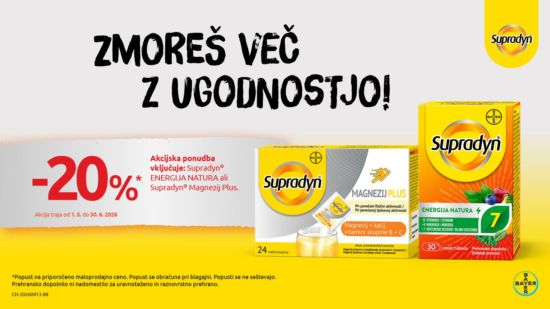 Supradyn Magnezij, Energija -20%