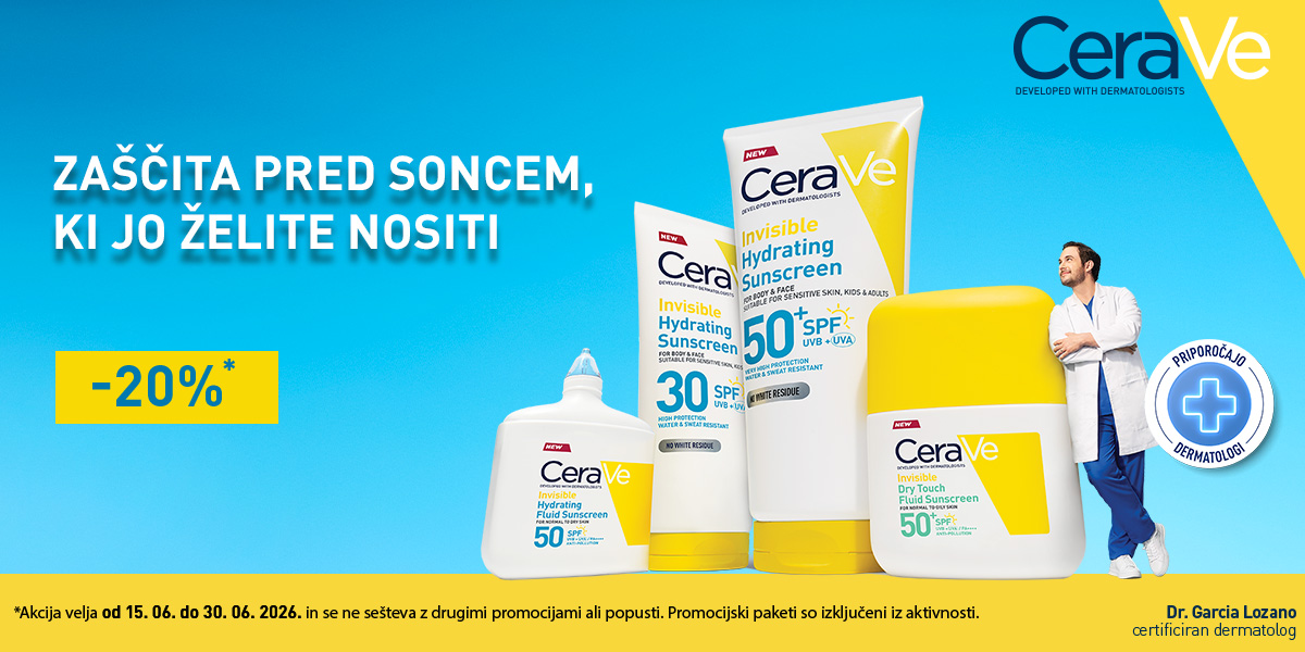 CeraVe zaščita proti soncu -20%