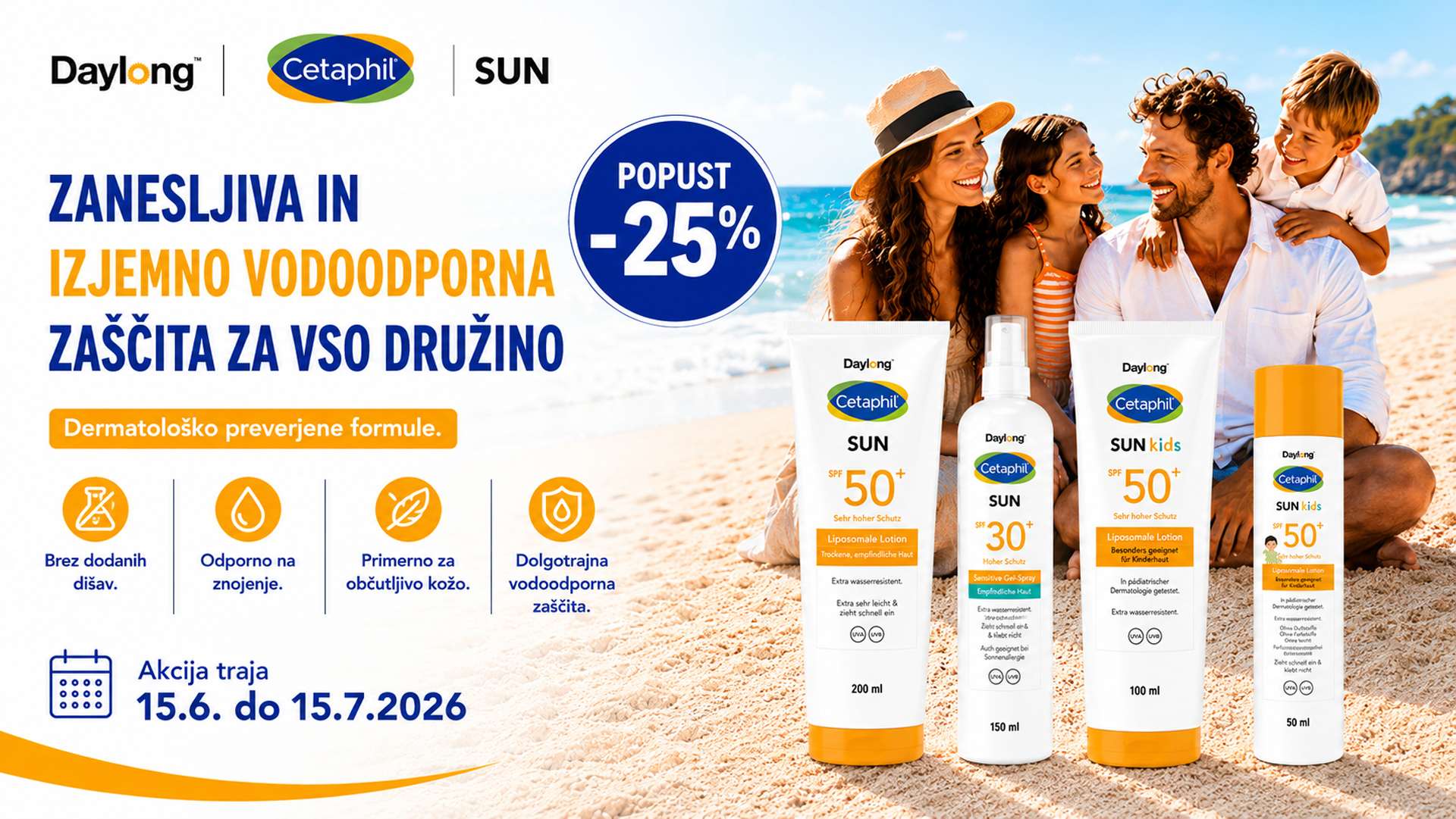 Izdelki Cetaphil in Cetaphil Daylong -25%