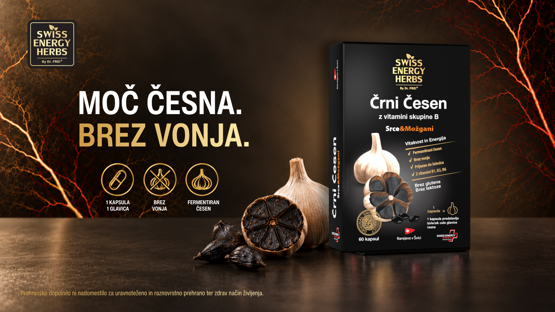 Swiss energy črni česen z vitamini B
